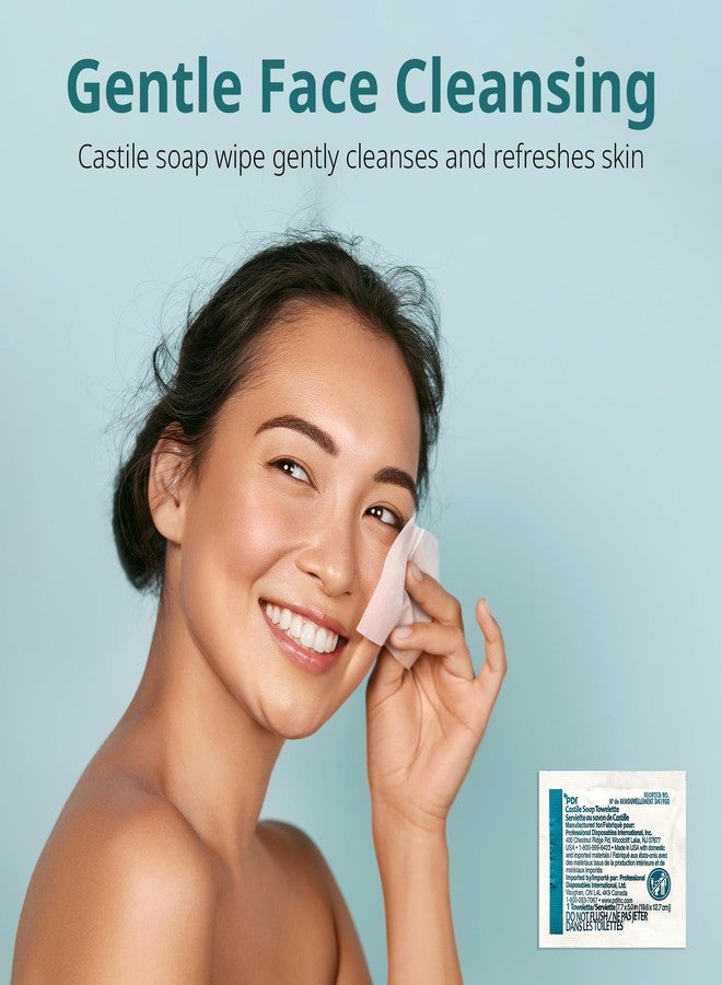 PDI Castile Soap Towelettes, Face and Hand Cleansing, 100 Individually Wrapped Wipes Per Box - Image 4